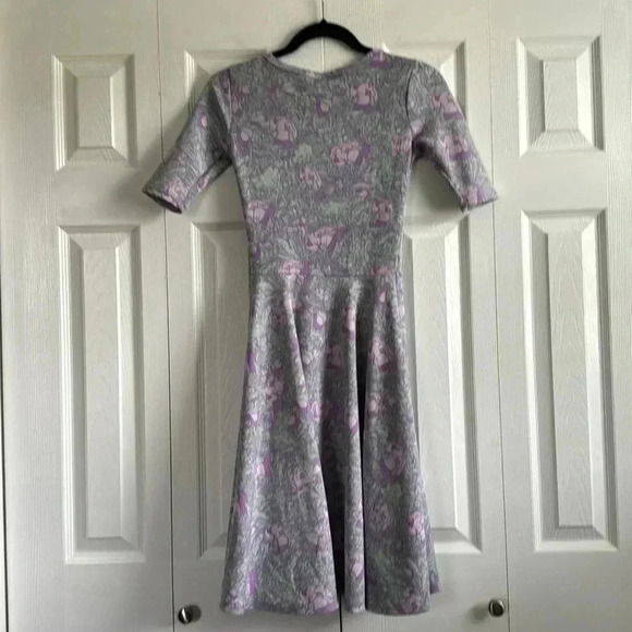 LuLaRoe Lavender Floral Skater Dress Fit & Flare size XXS - Picture 5 of 5